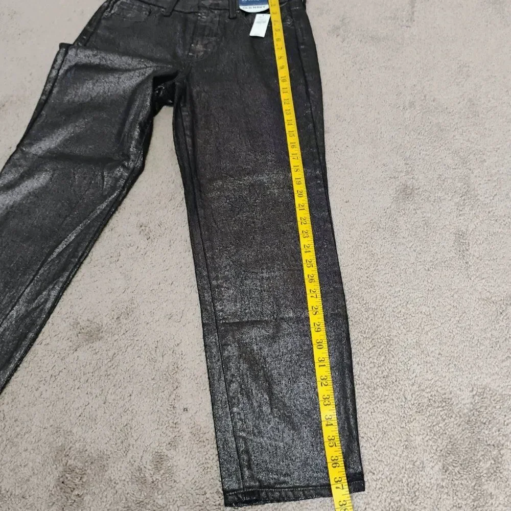 Old Navy Metallic Jeans Black Denim Metallic finish size 4 - Picture 6 of 8